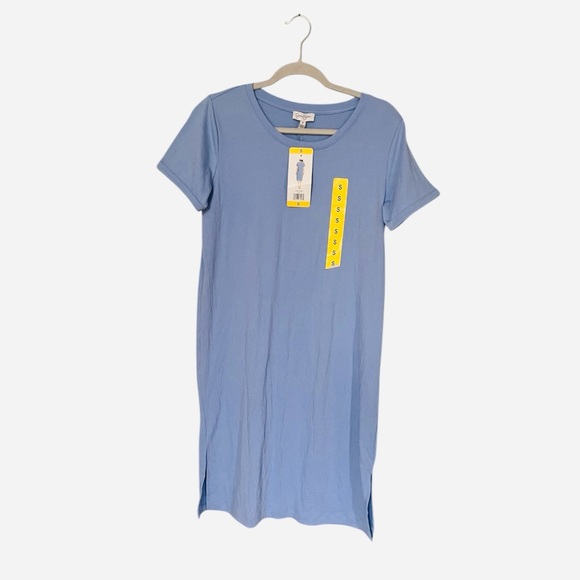 Crinkle Short Sleeve Midi Dress NWT Jessica Simpson Blue Women’s Size Small - Picture 7 of 7